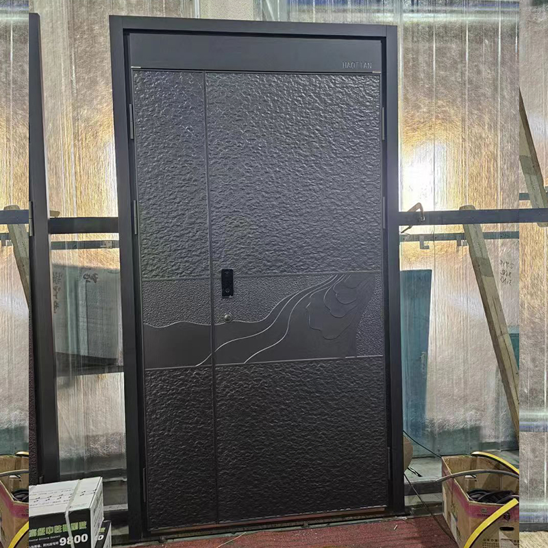 Porta de Entrada Dobrada Simples Frontal Segurança Exterior Aço Quarto Balanço Madeira Segurança Aço Inoxidável Padrão Não Fibra de Vidro PVC UPVC Alumínio