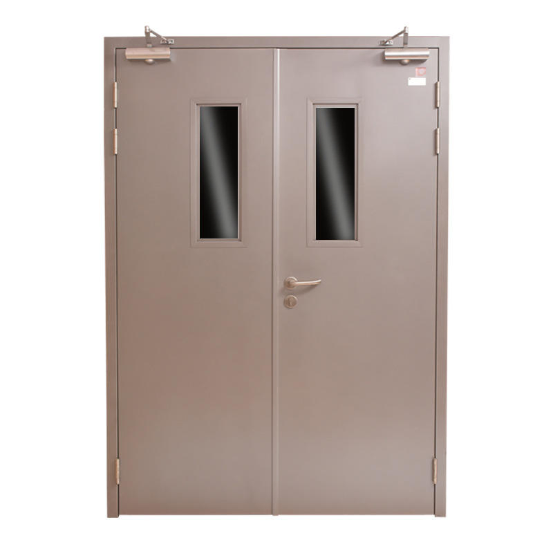 Porta de Aço Resistente ao Fogo Moderna com Vidro de Visão Clara para Projeto Comercial de Hotel e Edifício de Escritórios