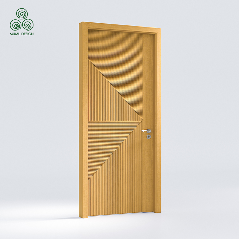Porta de Entrada Externa de Madeira Sólida Luxuosa com Painel Gravado em Madeira Real para Apartamento de Luxo e Entrada da Casa
