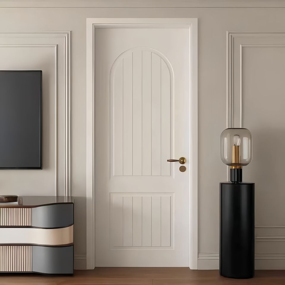 Portas de WPC laminadas em PVC preto, modernas, à prova d'água, para interiores de quartos em casas