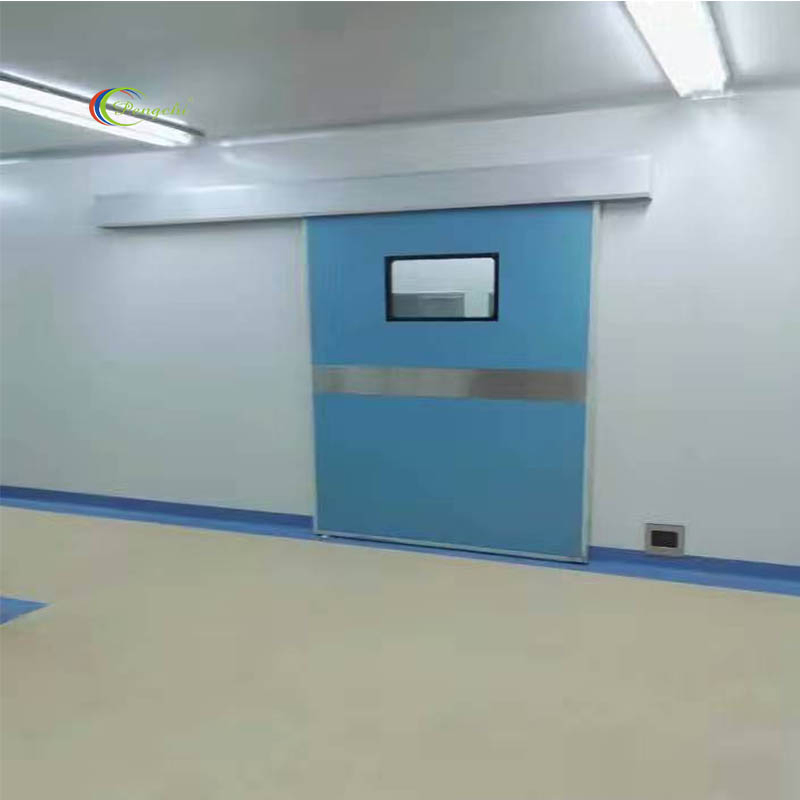 Porta deslizante automática de metal aço resistente ao fogo, à prova de mofo e durável, acionada por energia, para móveis hospitalares com CE