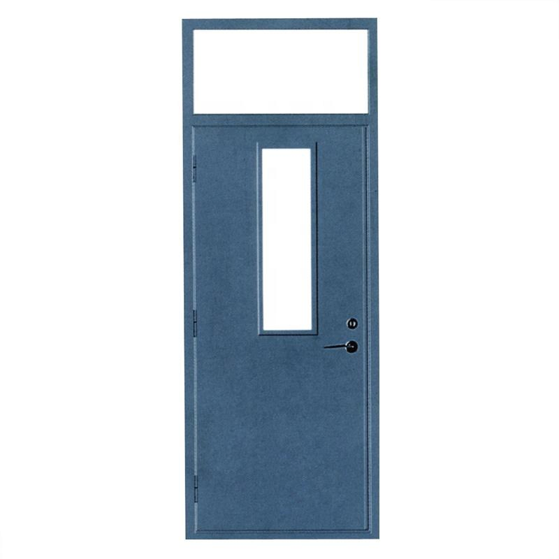 Porta de Aço de Proteção Contra Incêndio para Interior com Saída, Porta Metálica Resistente ao Fogo com Janela de Vidro