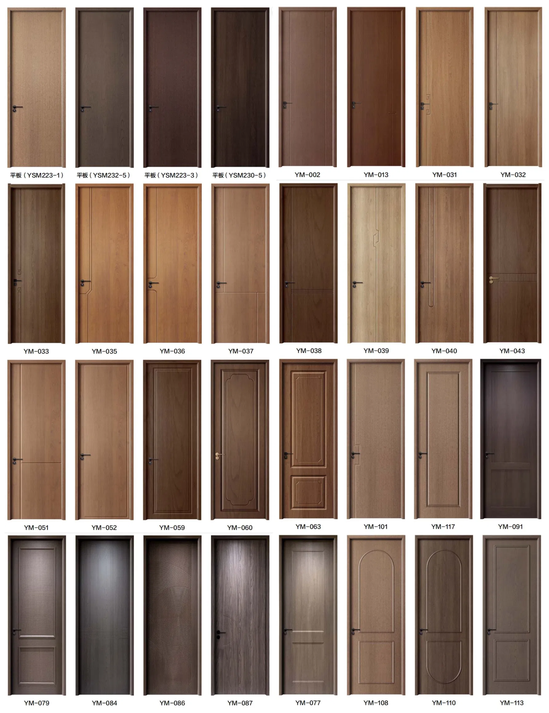 Fabricante de Luxo Interno Porta de Madeira Moderna de MDF PVC para Escola