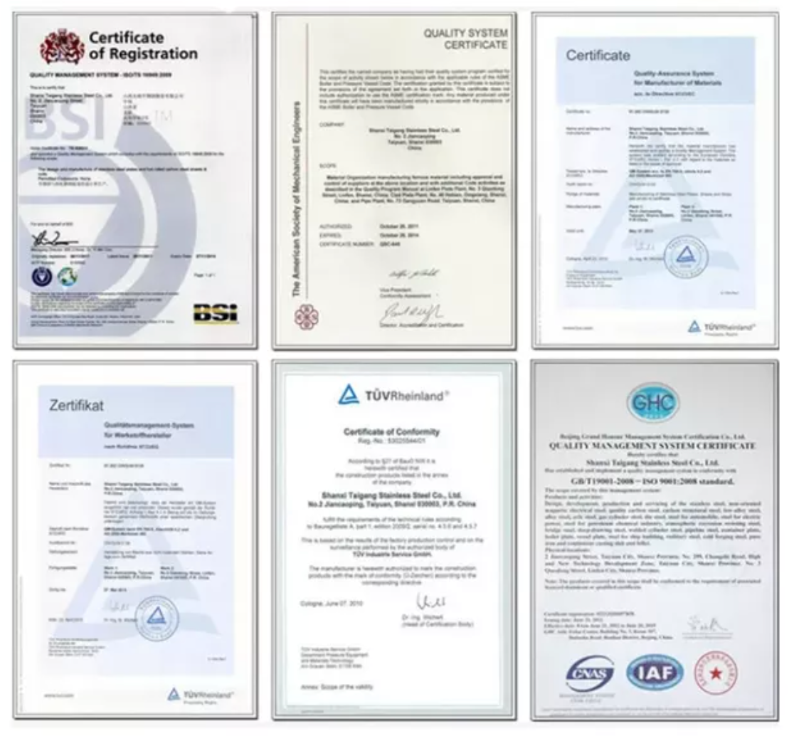Certification documents