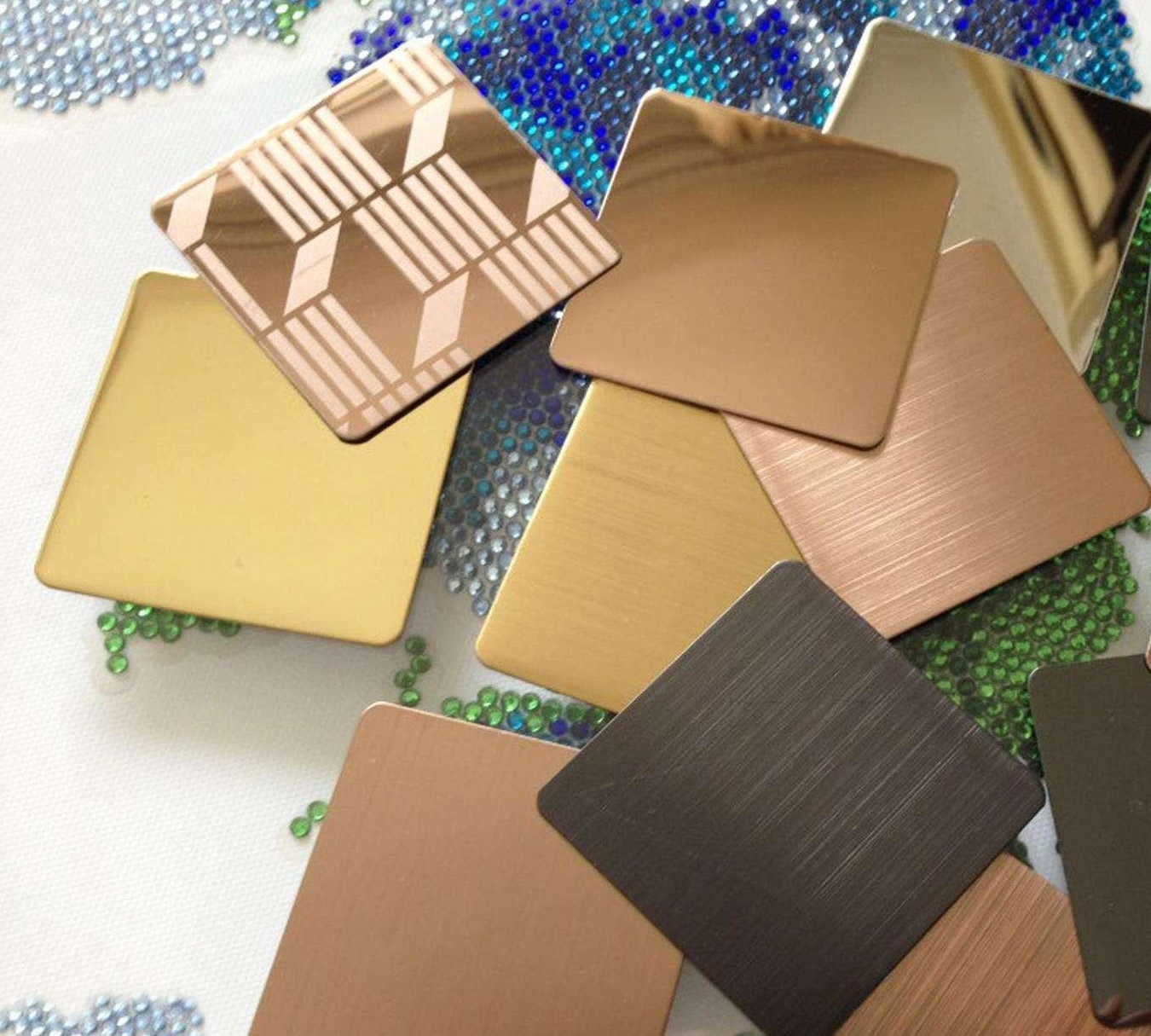 China Factory 201 304 316 310S 410 430 18k Gold Pink Green Stainless Steel Gold Plate Color Stainless Steel Sheet