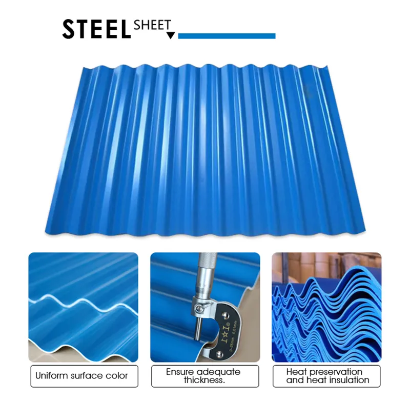 Blue Color Coated Galvanized Corrugated Steel Roof Sheets