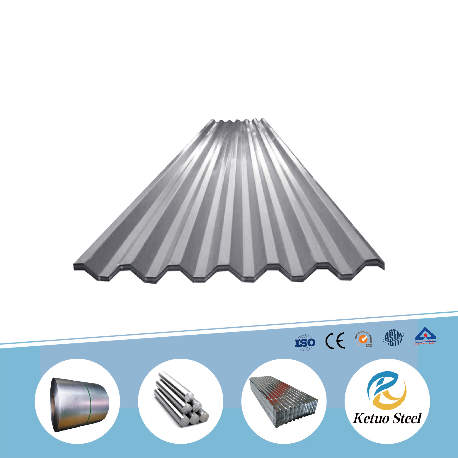 Factory Price 0.21-0.22mm Hot Dipped Galvanized Corrugated Steel Sheets Z41-Z60 Coating ASTM Standard Full Bending Roofing