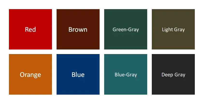 Color Options Chart