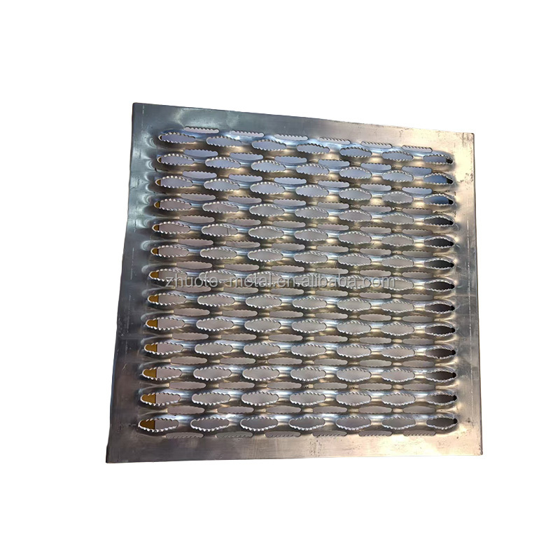 Heavy Load Mild Steel Serrated Perforated Walkway Sheet Round Hole 6.0mm Industrial Grade Drainage System Outdoor Floor Coated