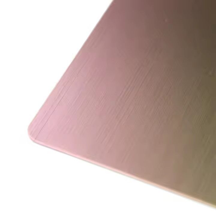 Fusion Edge Smooth-Corner Rose Gold 201 Stainless Steel Sheet Brushed Brilliance for Electrical Appliance