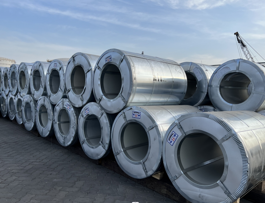 Steel coil close up view