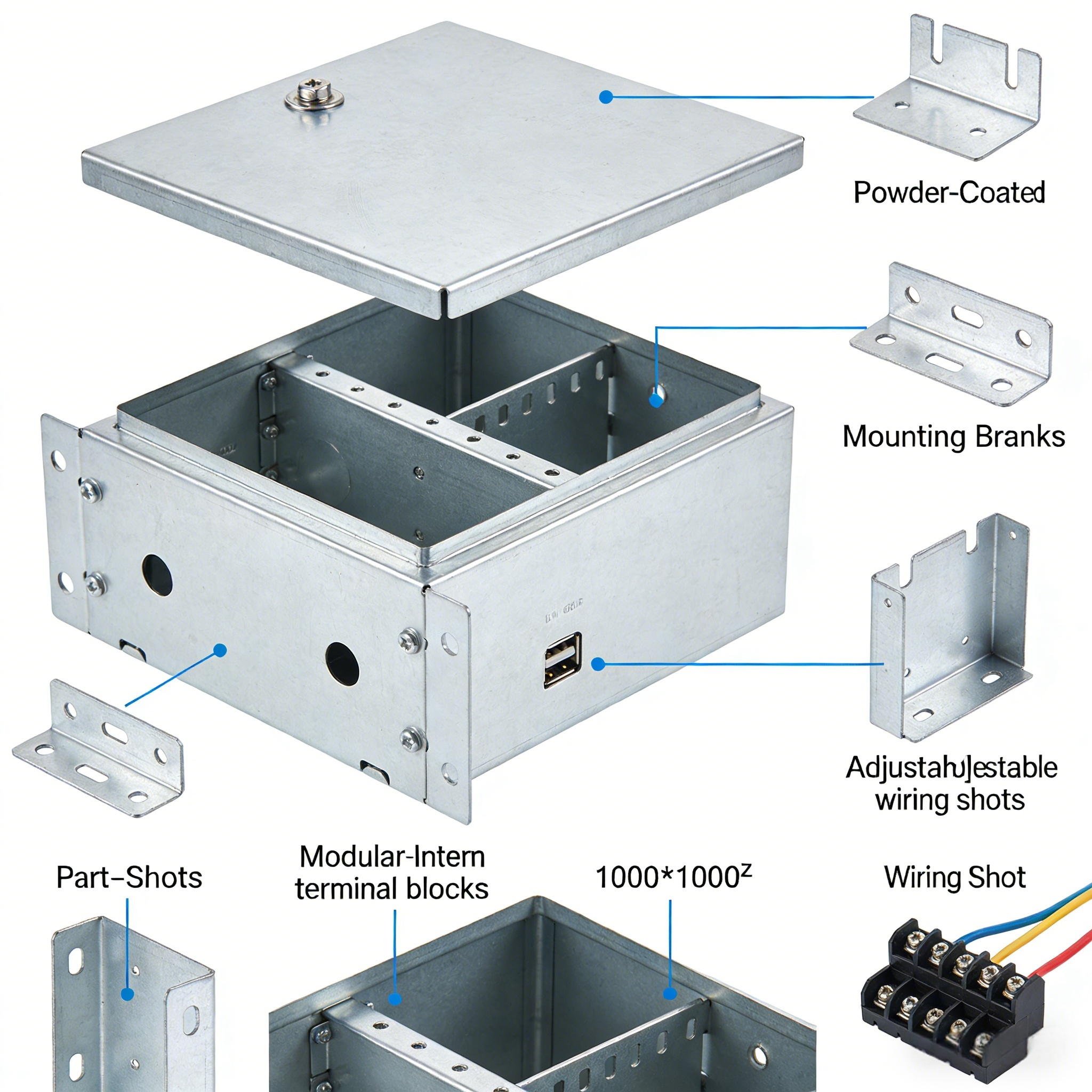 OEM Custom Steel Electrical Enclosure Powder Coated Galvanized Sheet Metal Control Box Fabrication Service