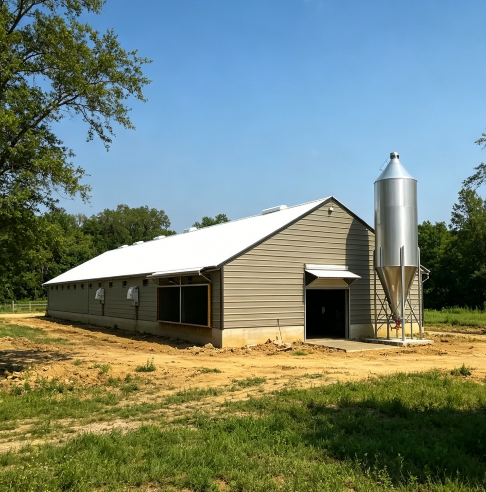 Modern Fast Installation Economical High-Strength Steel Structure Chicken House Prefabricated Livestock Shed Integrated