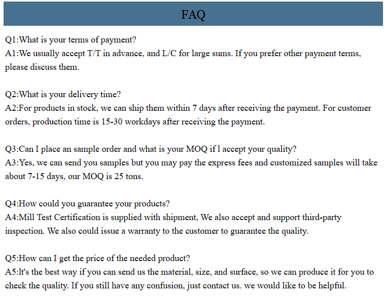 Galvanized Steel Specification Sheet