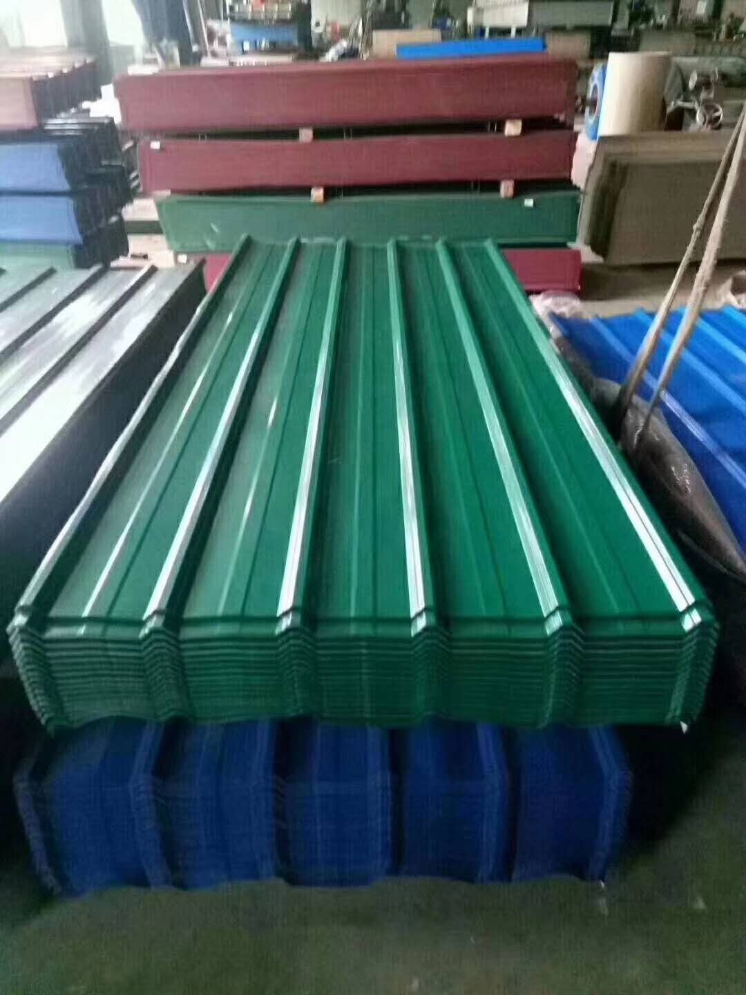 24 Gauge Color Coated Zinc Coated Corrugated Roofs Sheets ASTM A792 Cold Rolled Corrugated Galvanized Steel Sheets