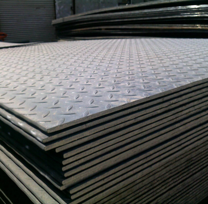 Q235 Q345 A36 Embossed Hot Rolled Carbon Steel Plate Checkered Iron Steel Sheet For Construction Cut-to-Size BS Galvanized Oiled