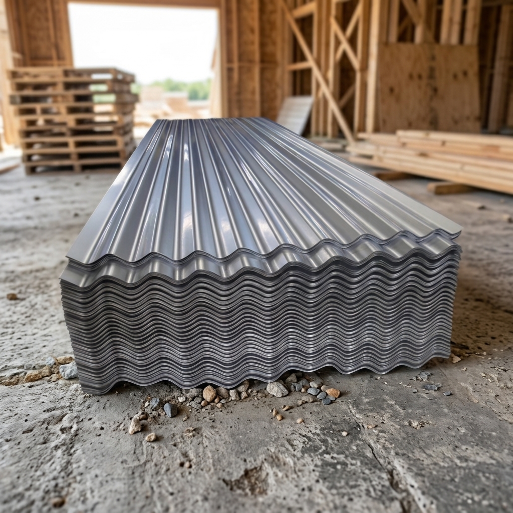 Galvanized/Galvalume Zinc Coated Steel Corrugated Roofing Sheets 0.21-0.22mm Mid-Hardness DIN EN BIS Certified