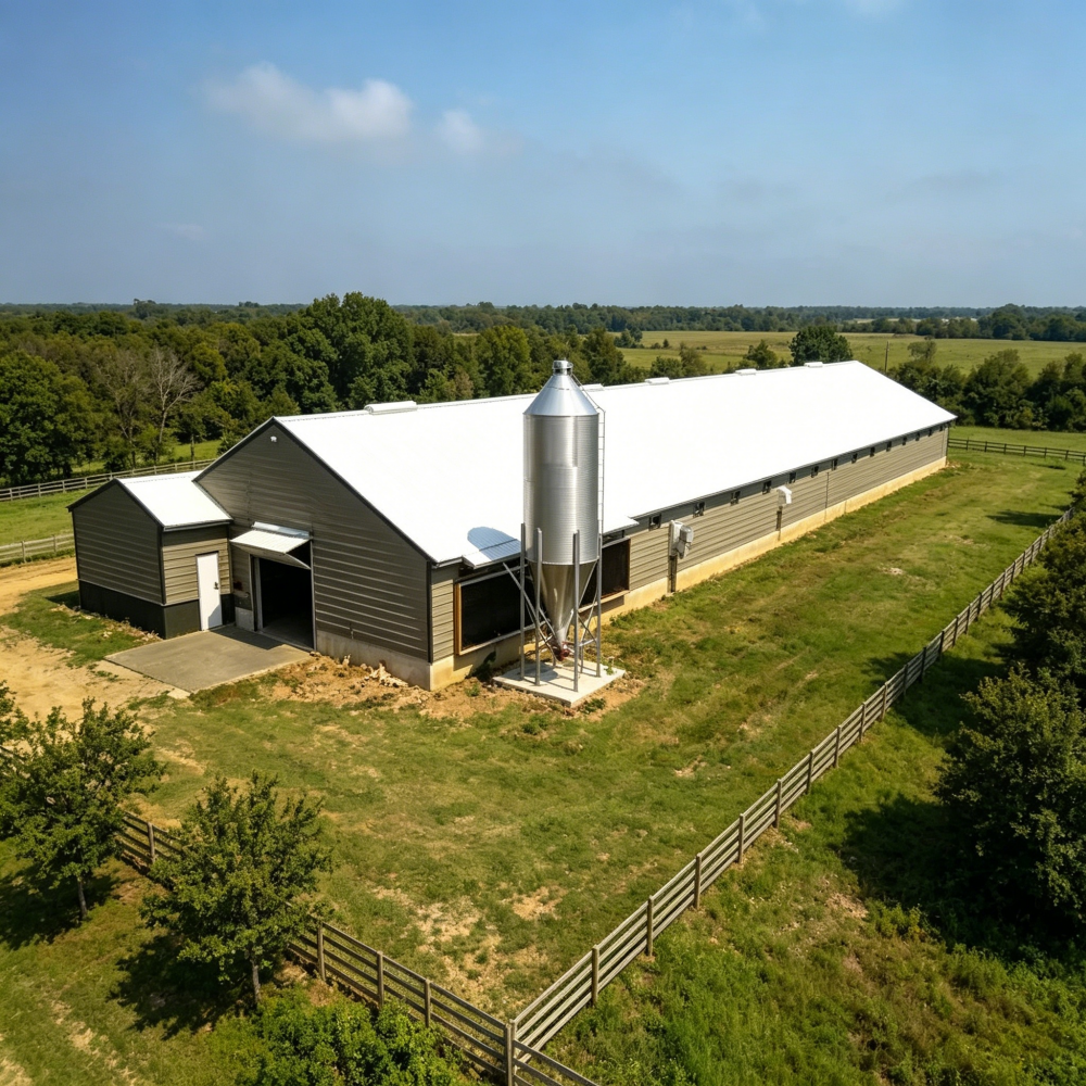 Modern Fast Installation Economical High-Strength Steel Structure Chicken House Prefabricated Livestock Shed Integrated