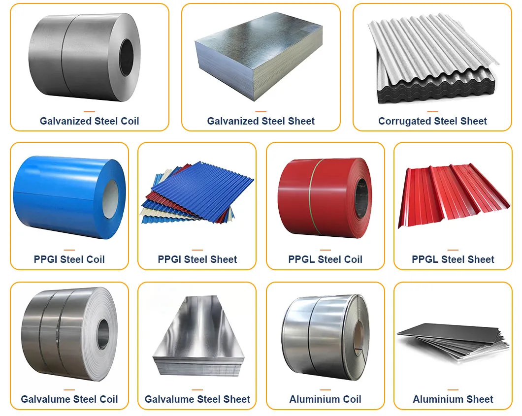 Steel Sheet Manufacturer Prepainted Galvanized Steel Coil PPGI/PPGL/Gi/Gl/Aluzinc/Tinplate/Galvalume Color Zinc Coated Aluminum Corrugated Roofing Steel Sheet
