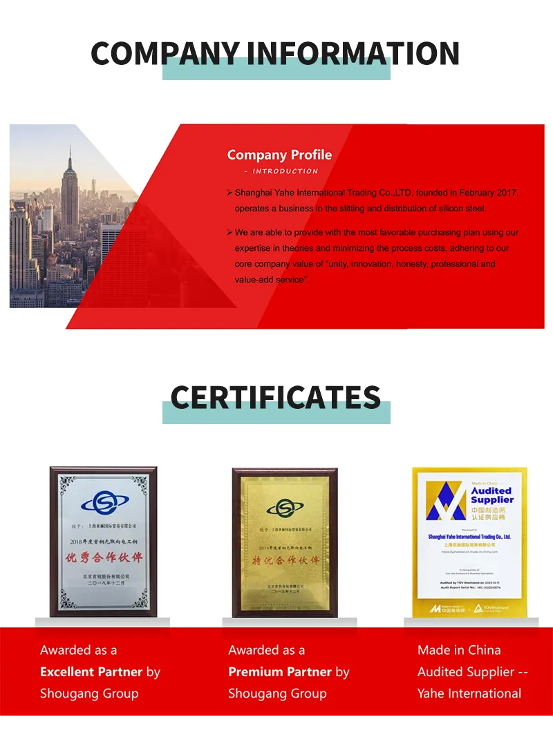 Industrial Grade OEM ODM Silicon Steel Electrical Steel Sheet