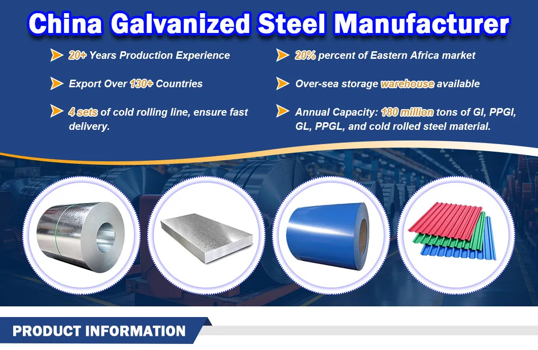 Steel Sheet Manufacturer Prepainted Galvanized Steel Coil PPGI/PPGL/Gi/Gl/Aluzinc/Tinplate/Galvalume Color Zinc Coated Aluminum Corrugated Roofing Steel Sheet