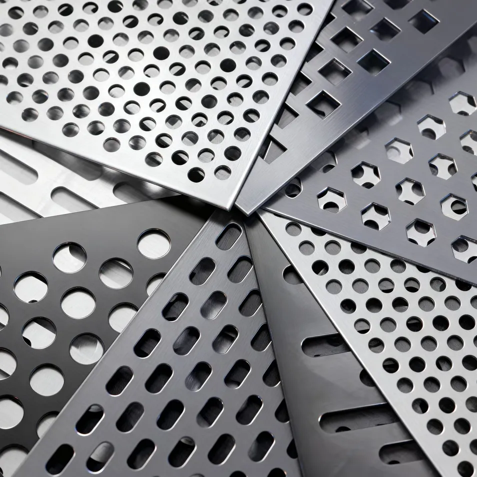 Perforated metal mesh detail