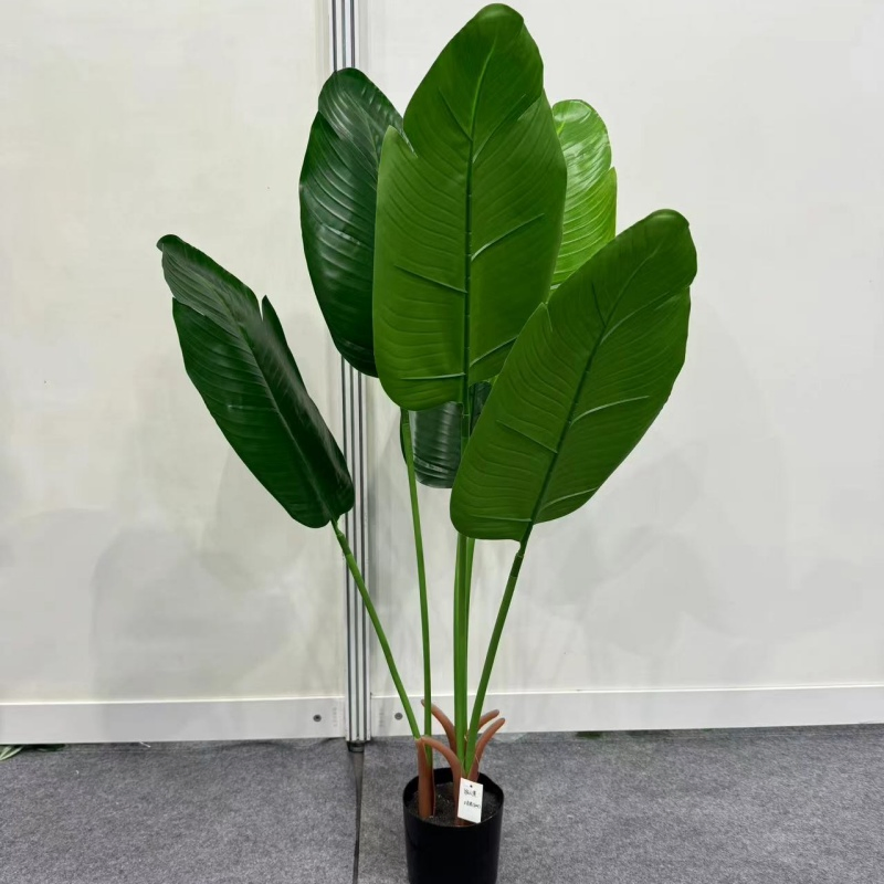 Large Artificial Banana Tree Leaves Artificial Indoor Plants with Pot