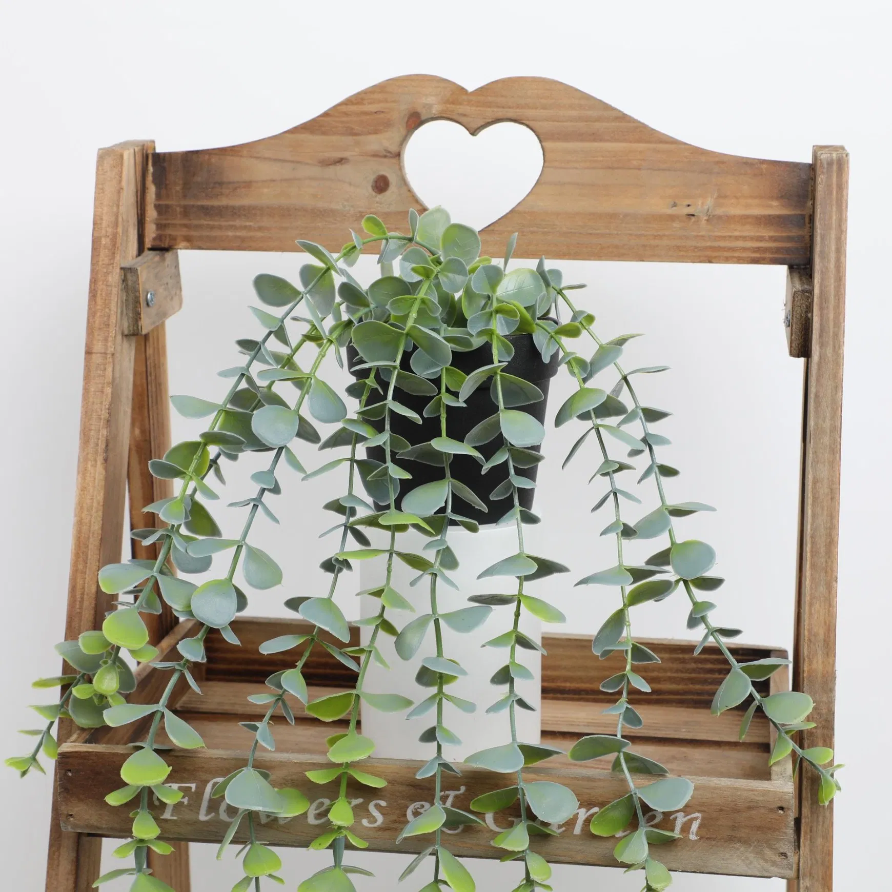 Artificial Datura Pots Faux Green Decorative Hanging Plants for Indoor Wall Office