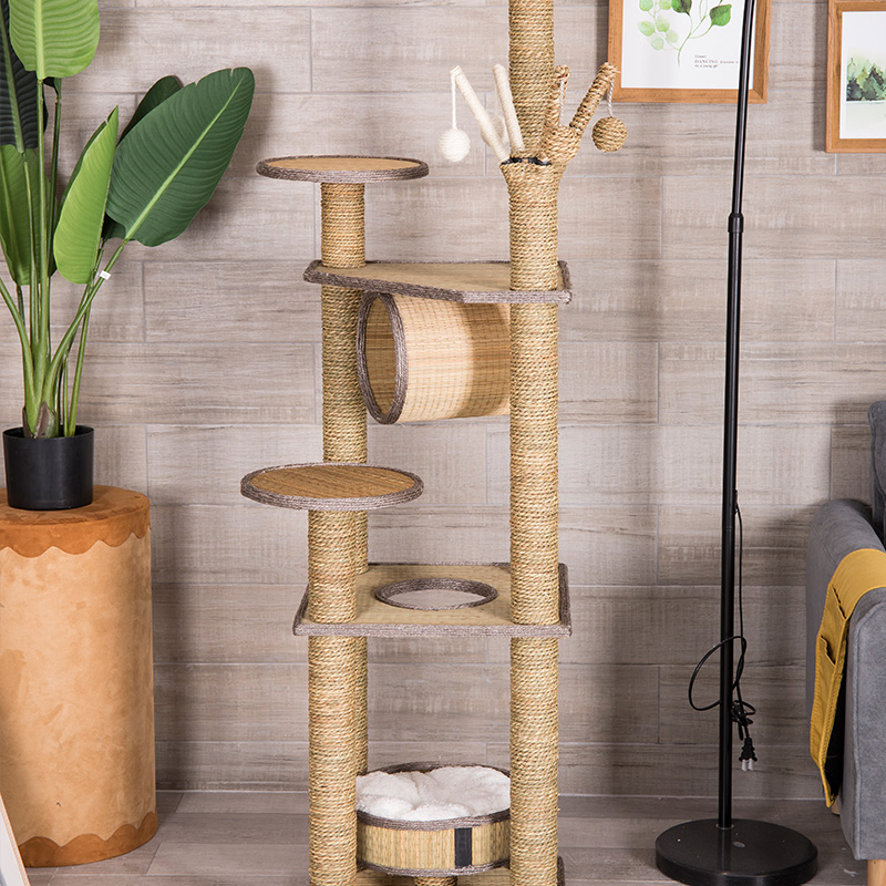High-Stability Large Cat Tree Condo with Cozy Hammock and Perch
