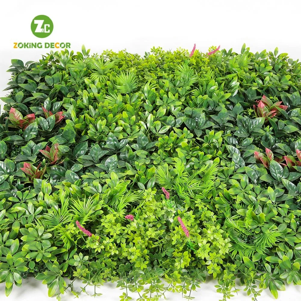 Zc Square Artificial Green Moss Wall High Quality Plastic Plant Panel for Vertical Garden Wall Decoration
