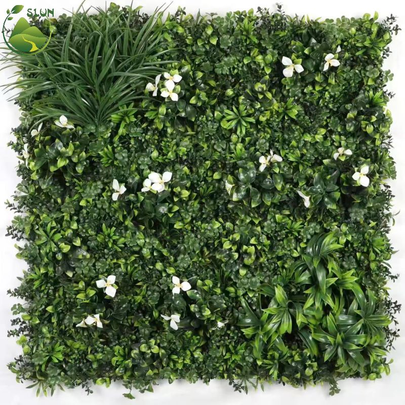 UV Protected Outdoor Garden Green Plants Panels Vertical Garden Artificial Grass Wall