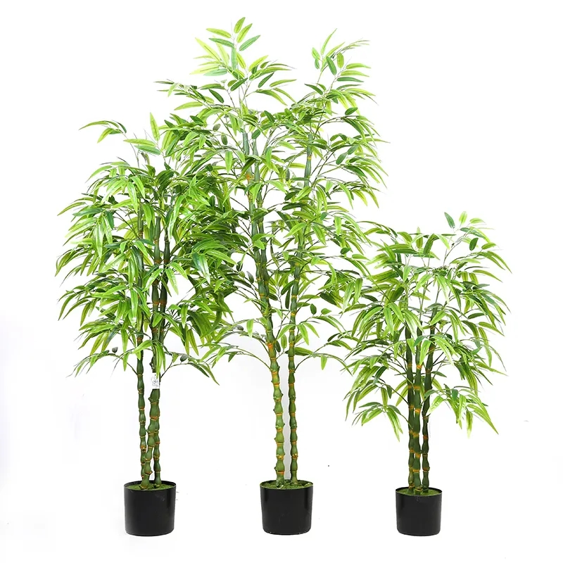 1.4m/4FT 1.1m/3FT High Quality Faux Greenery Simulation Green Plant Buddha Belly Bamboo for Home Office Decoration