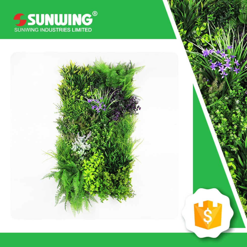Customized Outdoor Artificial Fern Grass Mat for Vertical Garden Wall