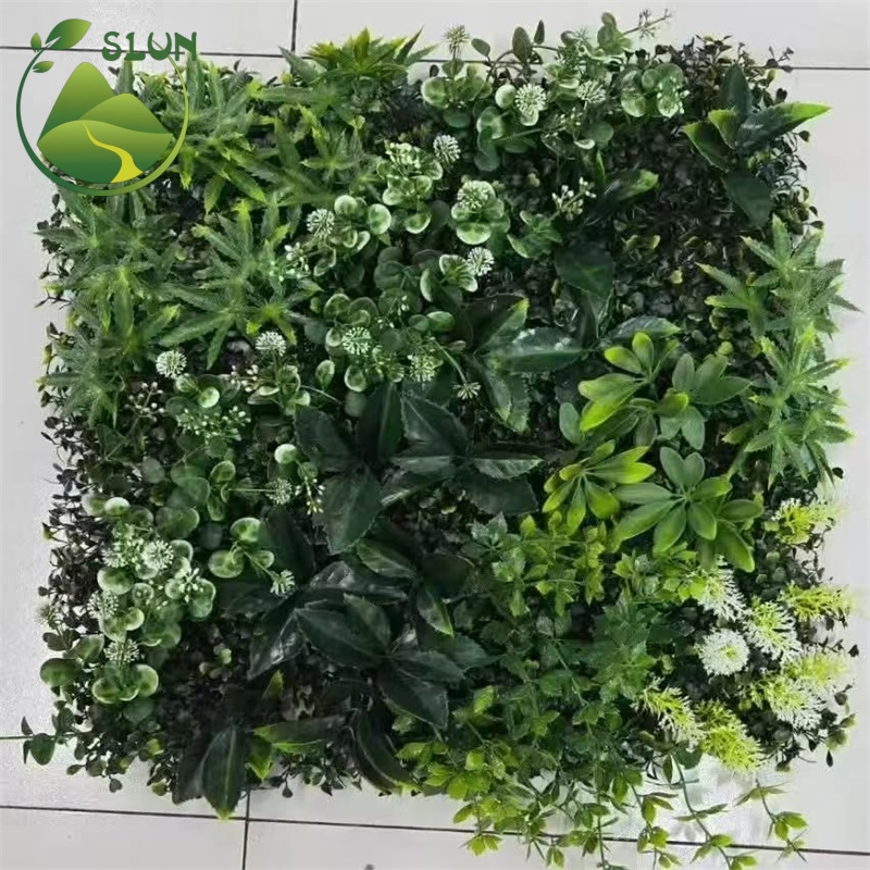 Panel Decor Plastic Outdoor UV Protected Vertical Green Artificial Grass Wall