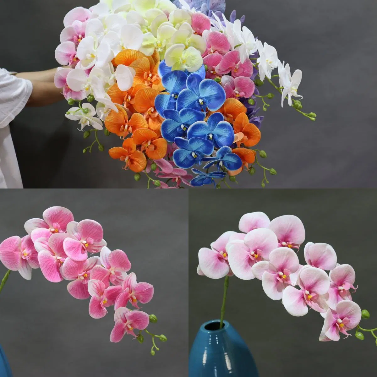 Hiqh-End White Phalaenopsis Cloth Phalaenopsis Decoration Wedding Simulation Silk Flower Arrangement Foreign Trade Arti