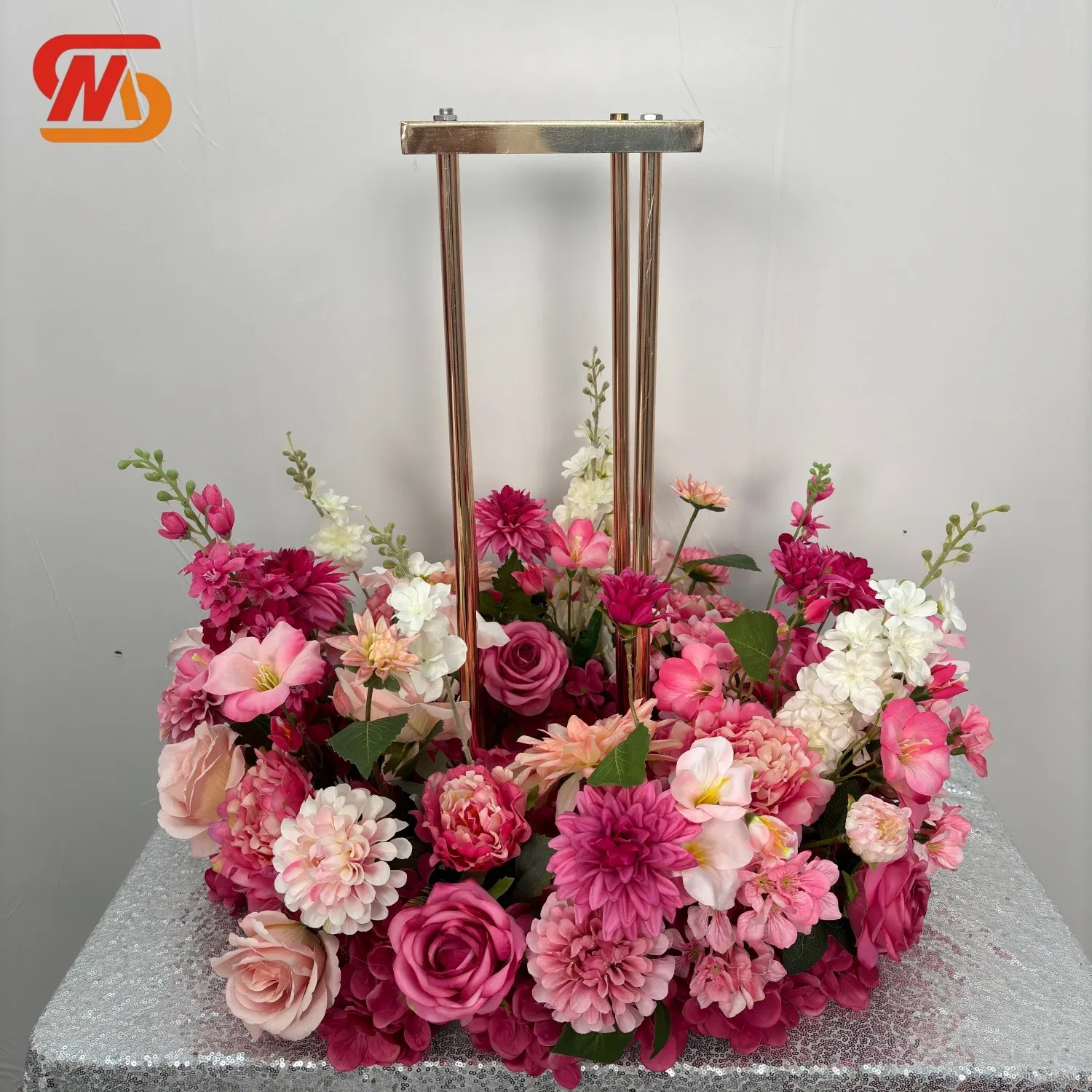 Smooth Customized Silk Rose Pink Flower Balls Artificial Flowers Wedding Centerpiece Floral Arrangement