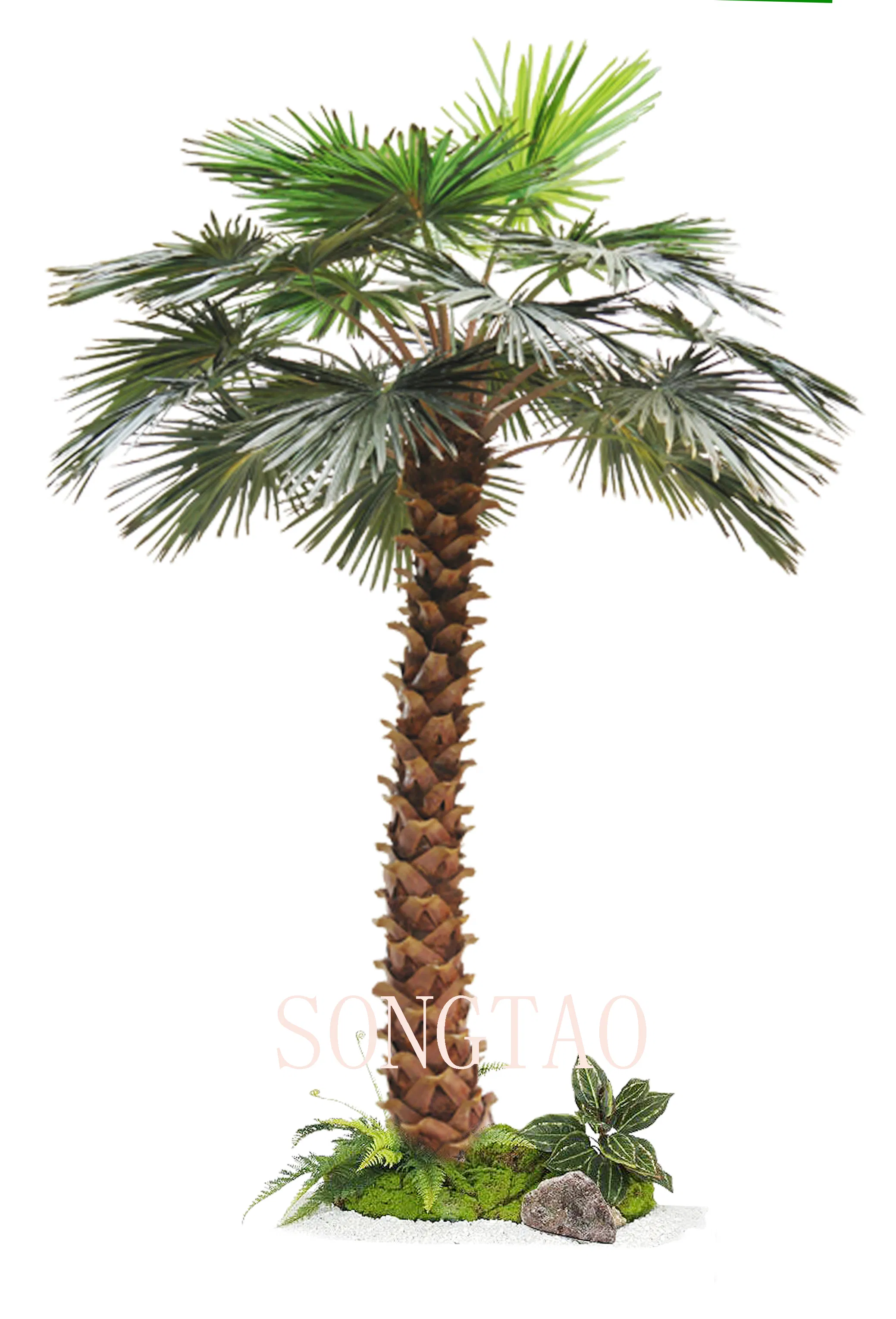 Outdoor Decor Faux Big Plants Fiberglass Trunk Washington Palm Tree Artificial Coconut Tree