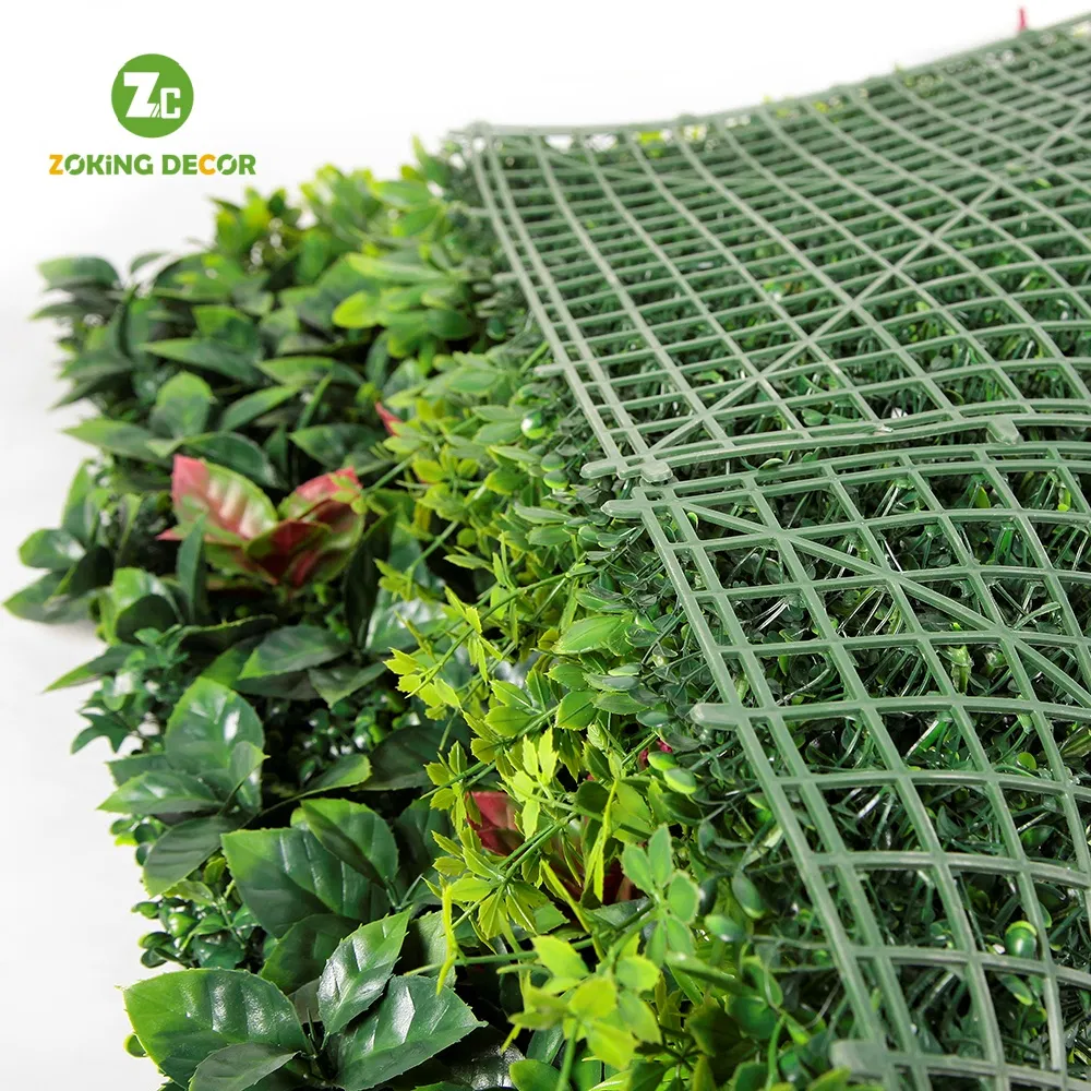 Zc Square Artificial Green Moss Wall High Quality Plastic Plant Panel for Vertical Garden Wall Decoration