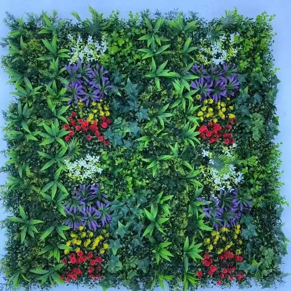 UV Certified Artificial Tropical Green Moss Grass Wall Indoor Plastic Green Wall Flower Type Plant Floor Artificial Plant