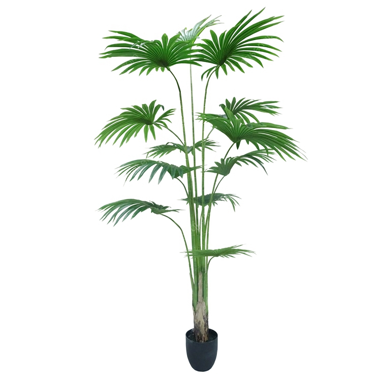 Home Decoration Potted Bonsai Artificial Fan Palm Plants Simulation Fan Palm Trees