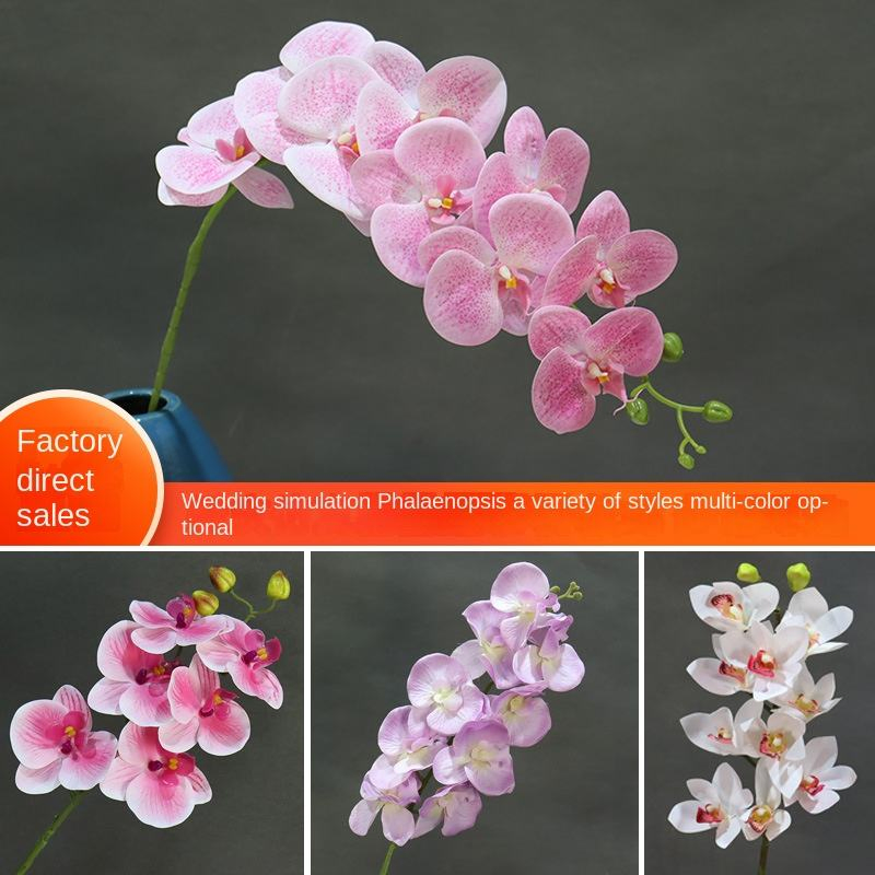 Hiqh-End White Phalaenopsis Cloth Phalaenopsis Decoration Wedding Simulation Silk Flower Arrangement Foreign Trade Arti