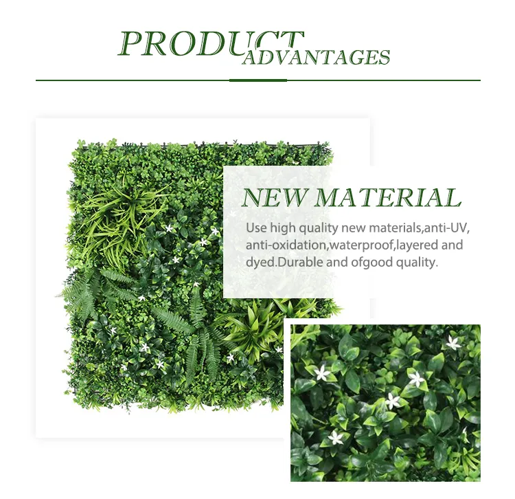 UV Protected Faux Boxwood Plastic IVY Foliage Artificial Vertical Privacy Garden Green Wall Panel