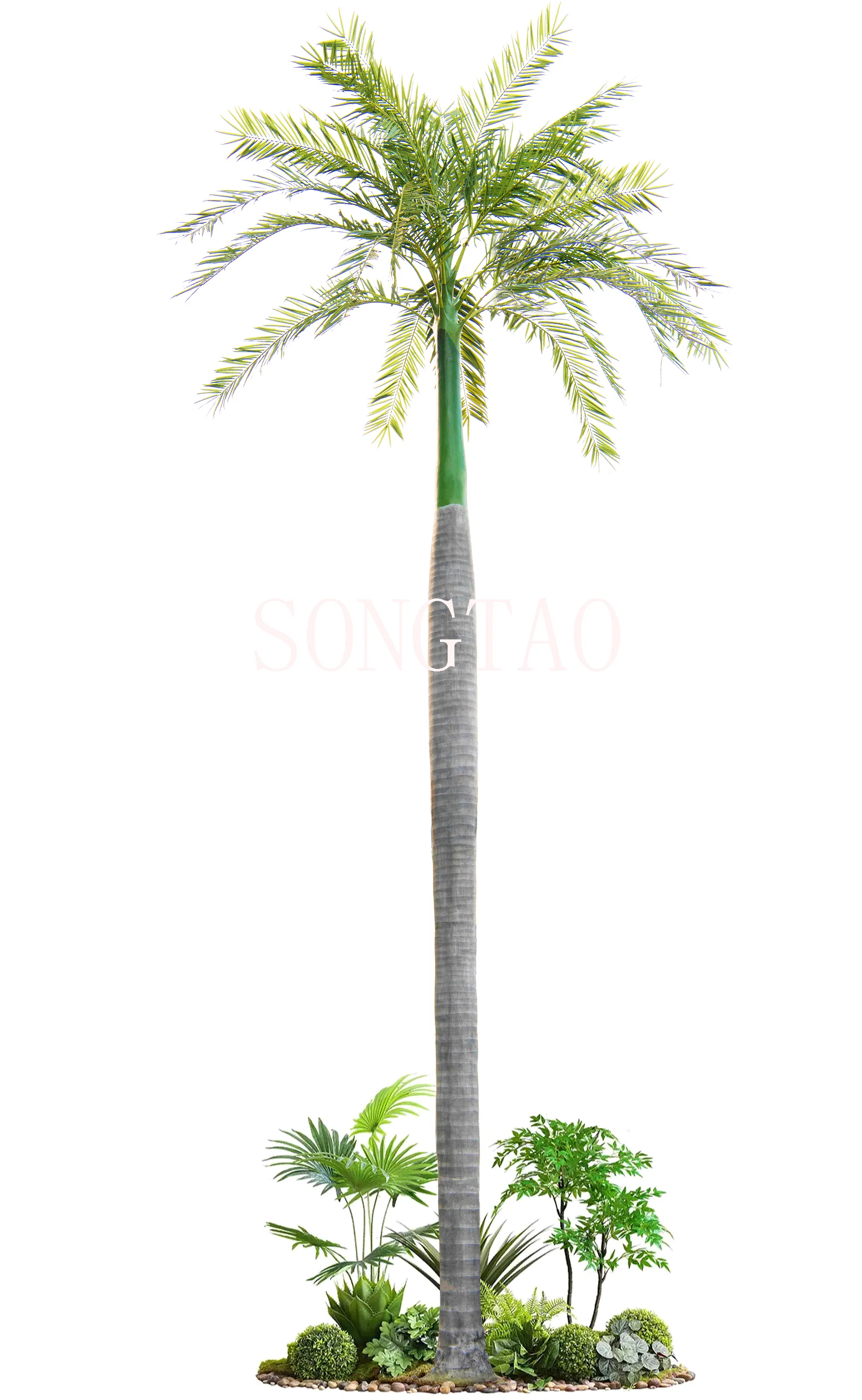 Outdoor Decor Faux Big Plants Fiberglass Trunk Washington Palm Tree Artificial Coconut Tree