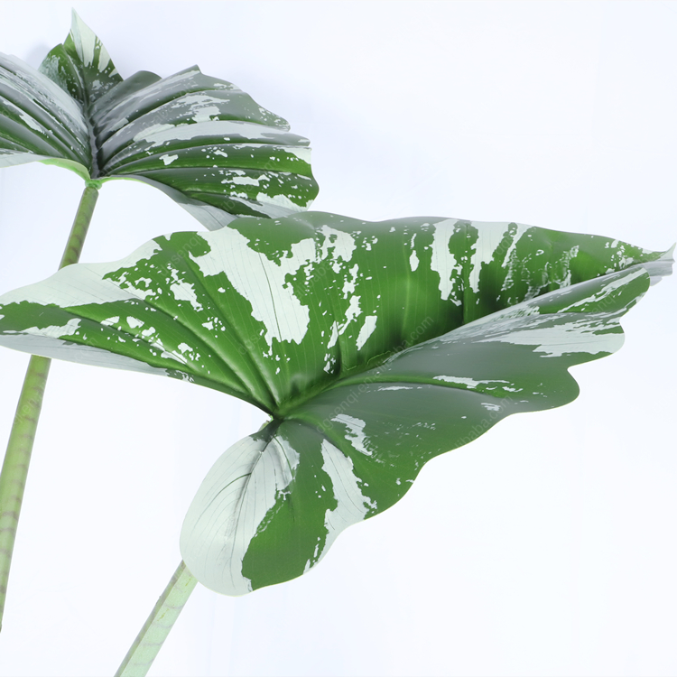 Plastic Foliage Topiary Natural Trunk Handmade Artificial Alocasia Cucullata Tree