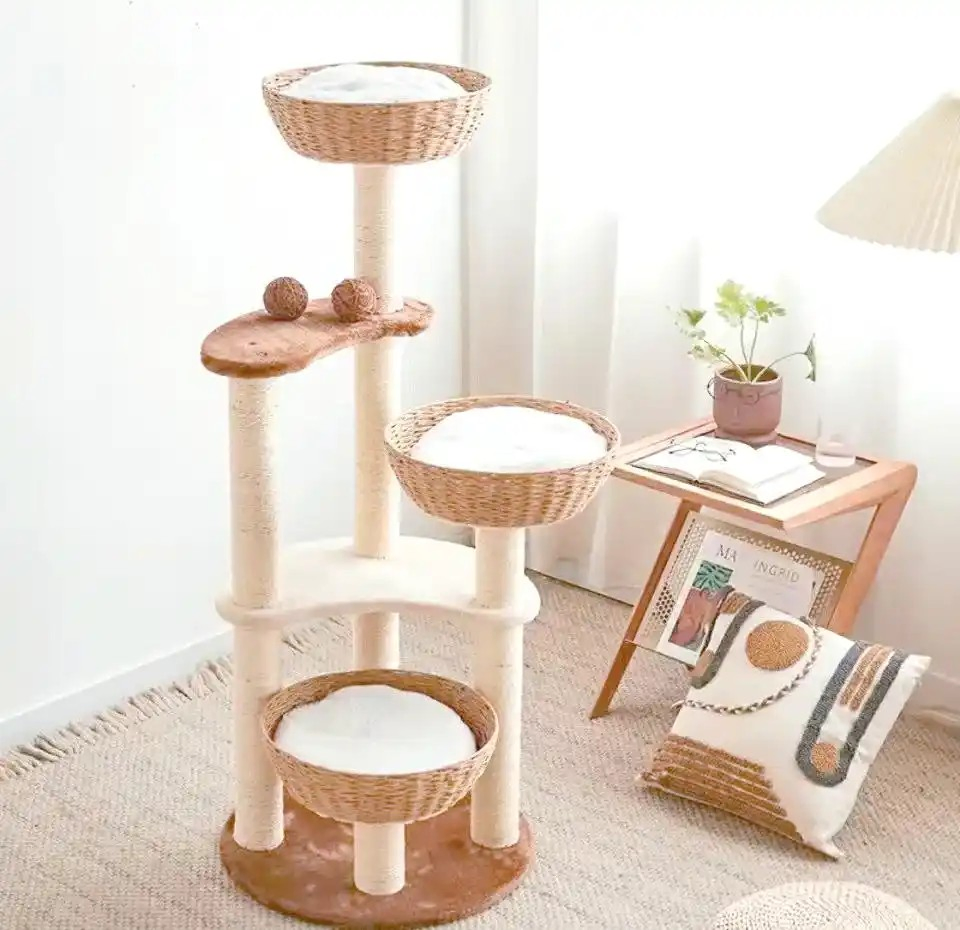 High-Stability Large Cat Tree Condo with Cozy Hammock and Perch