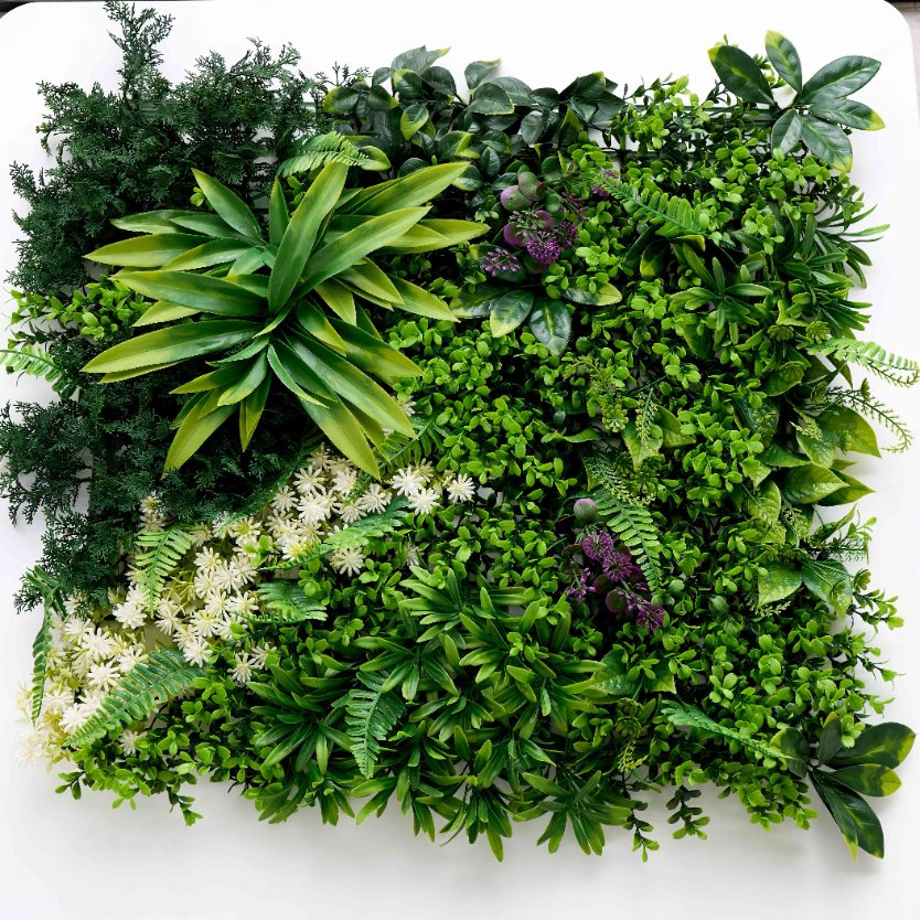 3D 100cm Artificial UV Protected PE Green Grass Panel Indoor and Outdoor Faux Plant Panel