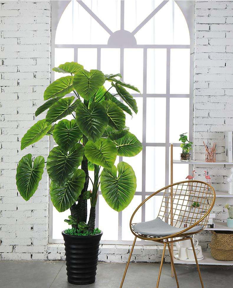 Artificial Potted Plant Manufacturer Artificial Trees Bonsai Leaves Plastic Tree Leaf Decorative Indoor Home Decor Garden Banana / Palm Trees
