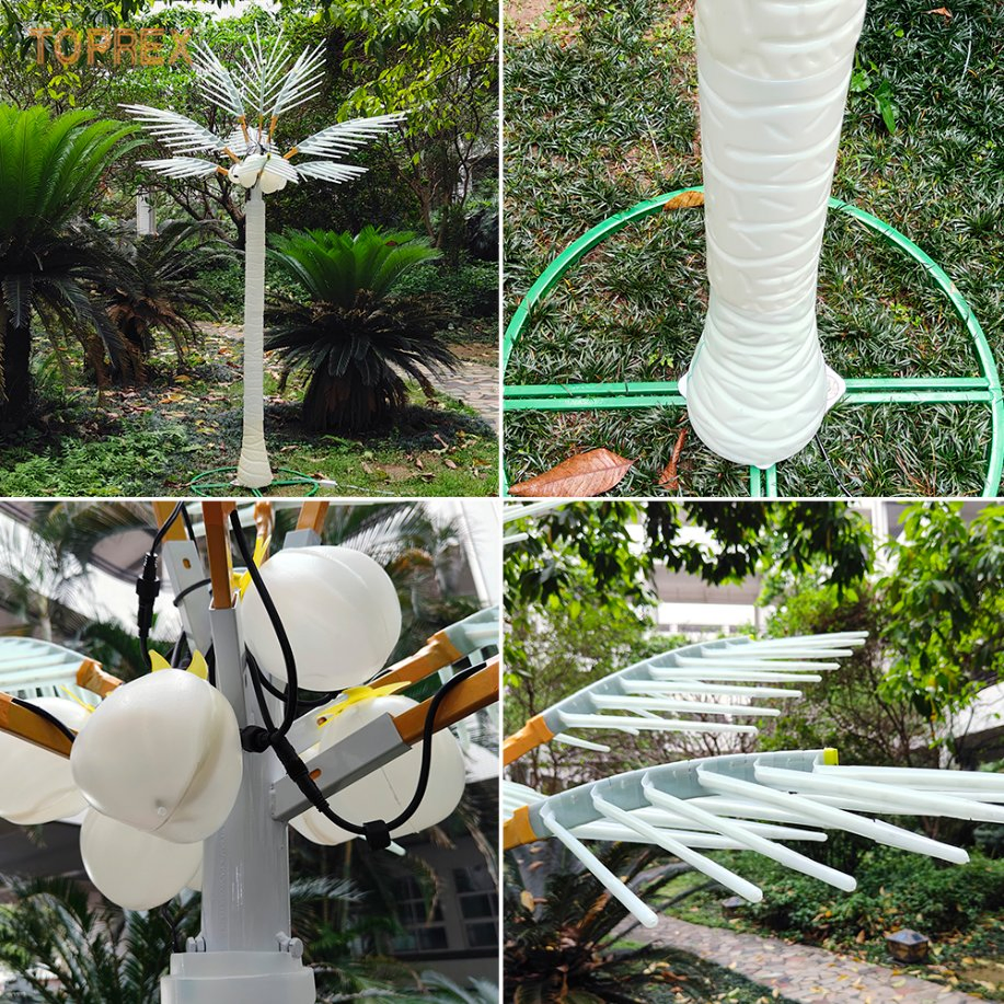 Large 3m Artificial LED Coconut Tree with White Light for Park Square