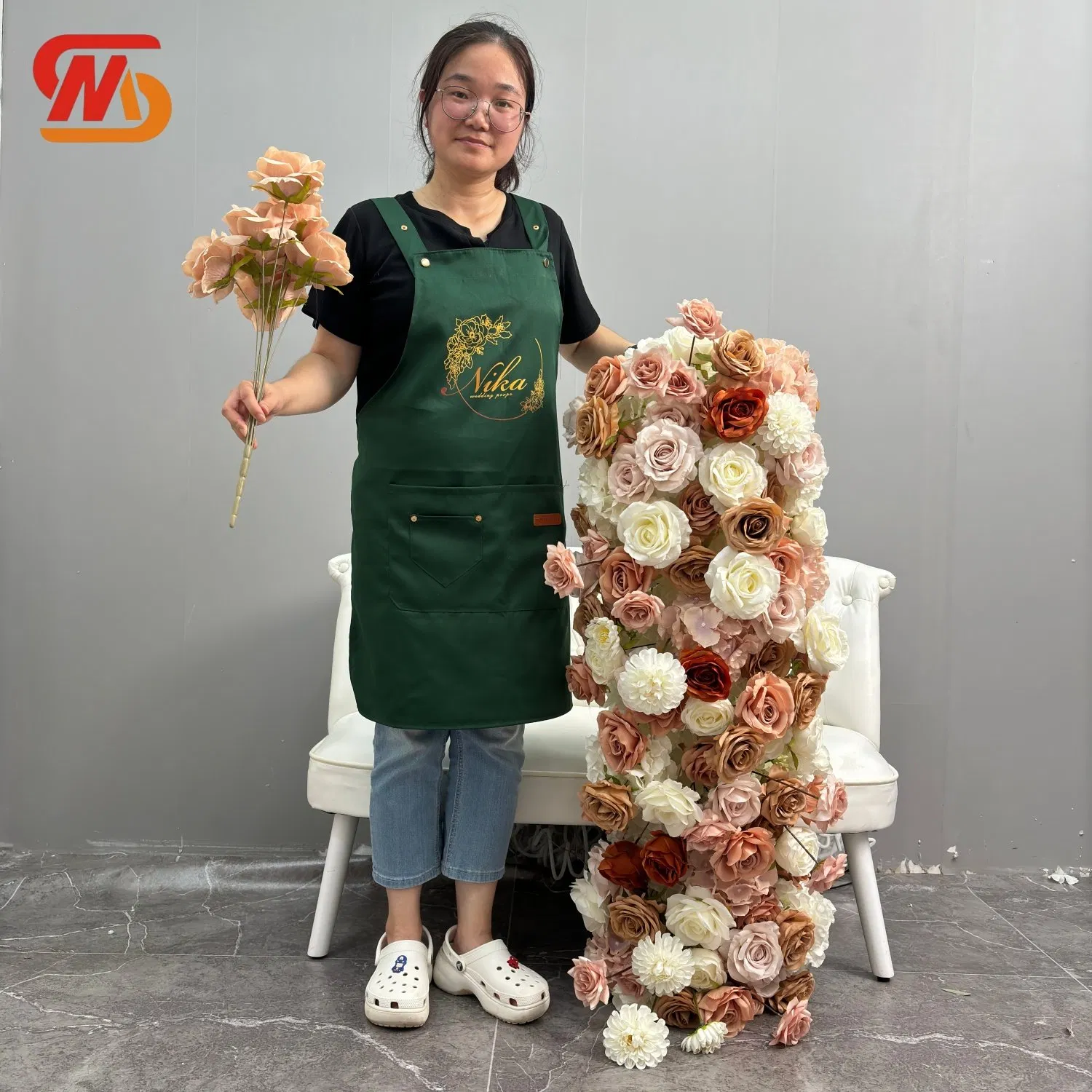 Smooth Factory Made Artificial Silk Brown Floral Arrangement Table Runner Dusty Rose Table Runner Hanging Flowers Wedding Arch