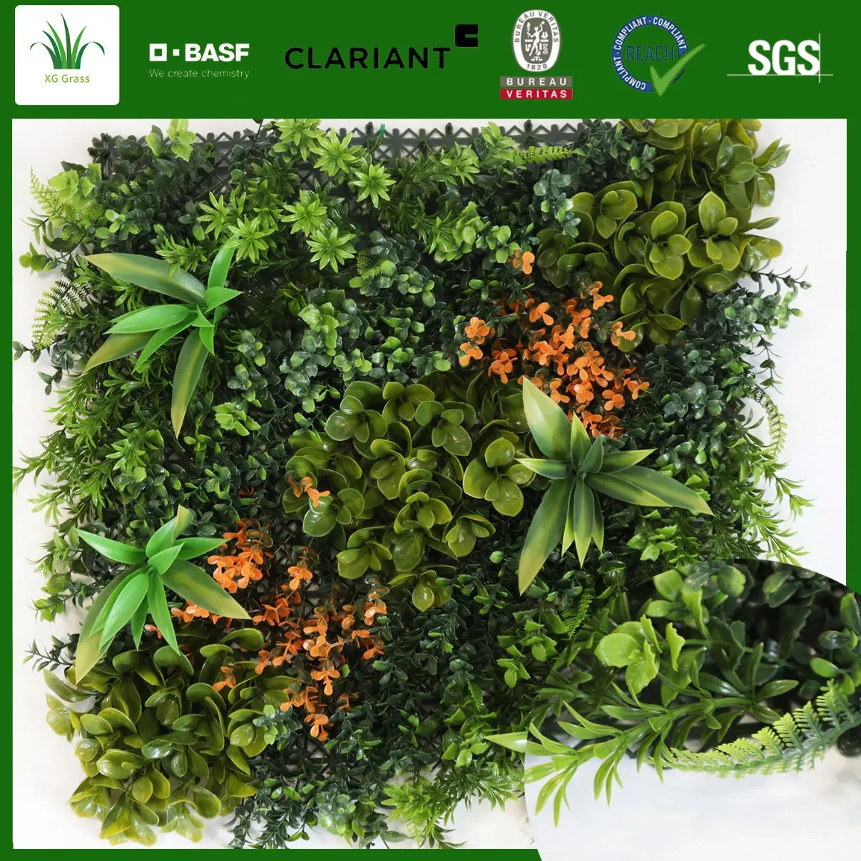 China Manufacturer PE Material Fire Retardant Faux Foliage Boxwood Fence Faux IVY Panels Artificial Plant Wall
